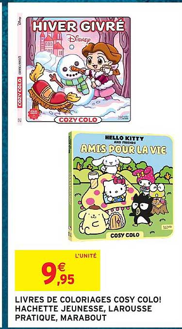 LIVRES DE COLORIAGES COSY COLO! HACHETTE JEUNESSE, LAROUSSE PRATIQUE, MARABOUT