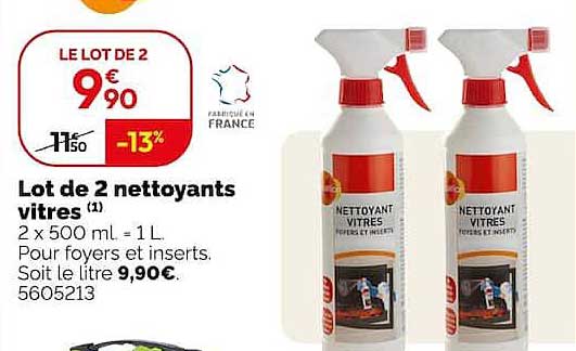 Lot de 2 nettoyants vitres