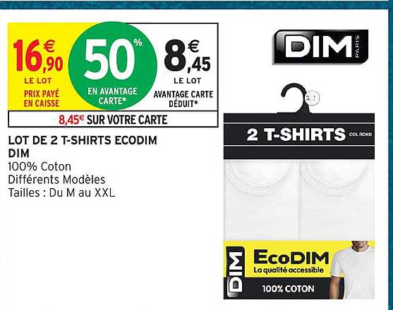 LOT DE 2 T-SHIRTS ECODIM DIM