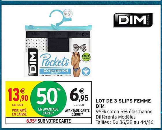 LOT DE 3 SLIPS FEMME DIM