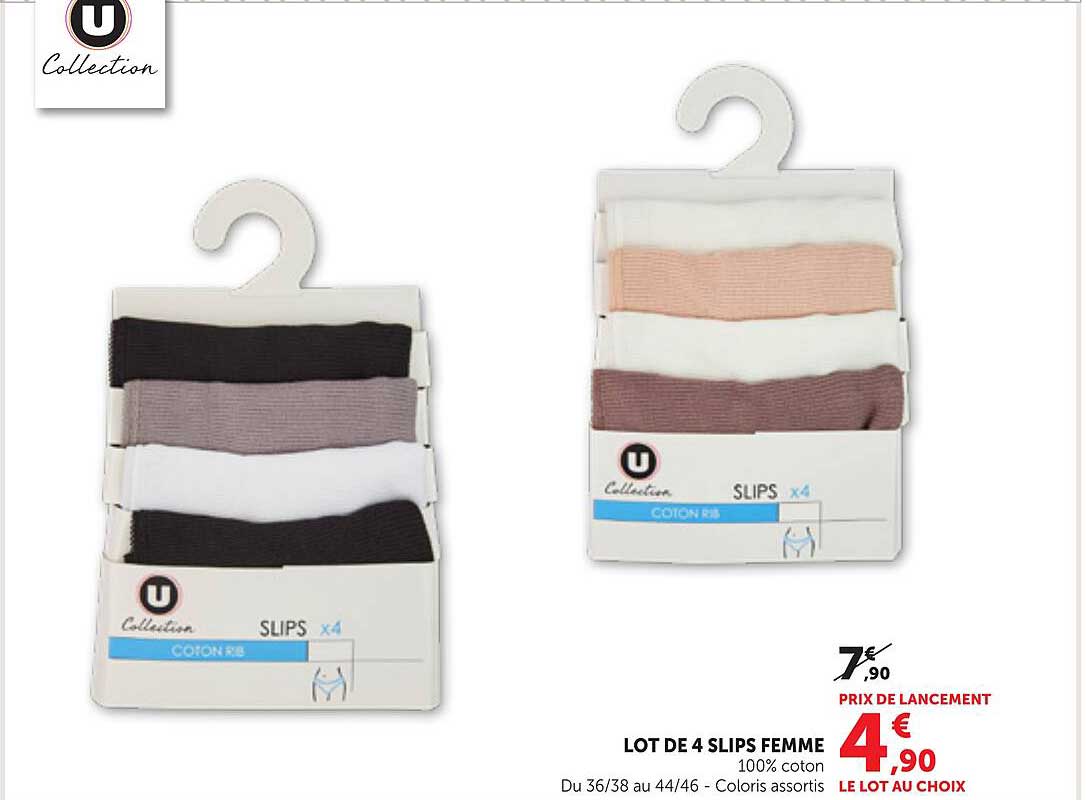 LOT DE 4 SLIPS FEMME