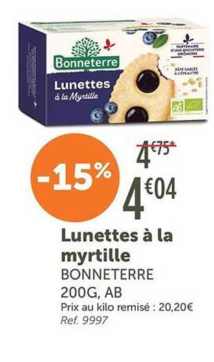 Lunettes à la myrtille BONNETERRE 200G, AB