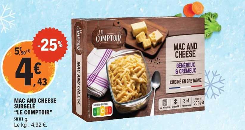MAC AND CHEESE SURGELÉ “LE COMPTOIR”