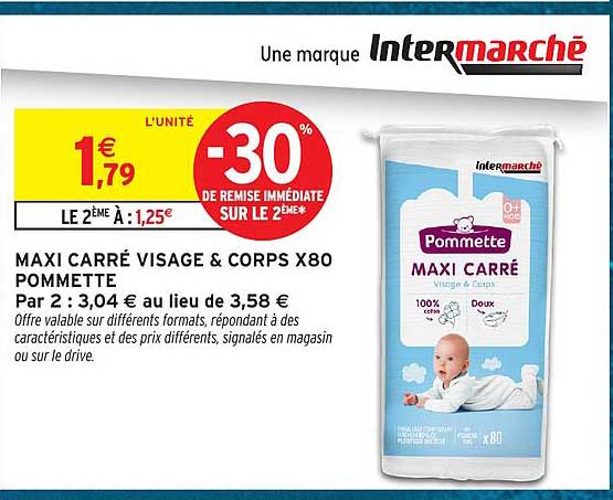 MAXI CARRÉ VISAGE & CORPS X80 POMMETTE