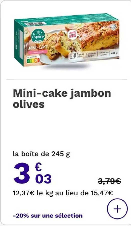 Mini-cake jambon olives