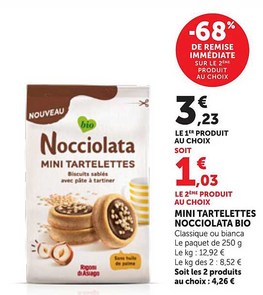 MINI TARTELETTES NOCCIOLATA BIO