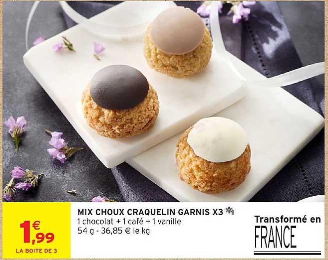 MIX CHOUX CRAQUELIN GARNIS X3