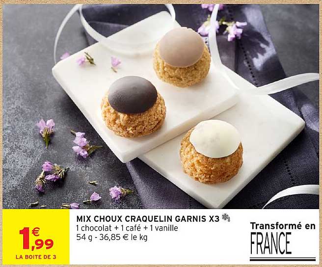 MIX CHOUX CRAQUELIN GARNIS X3