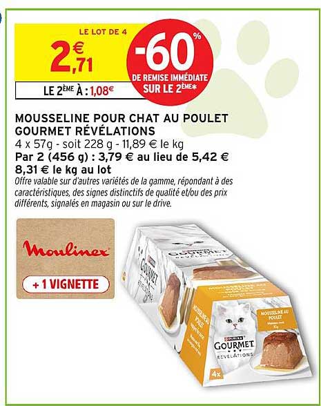MOUSSELINE POUR CHAT AU POULET GOURMET RÉVELATIONS