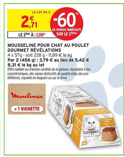 MOUSSELINE POUR CHAT AU POULET GOURMET RÉVÉLATIONS