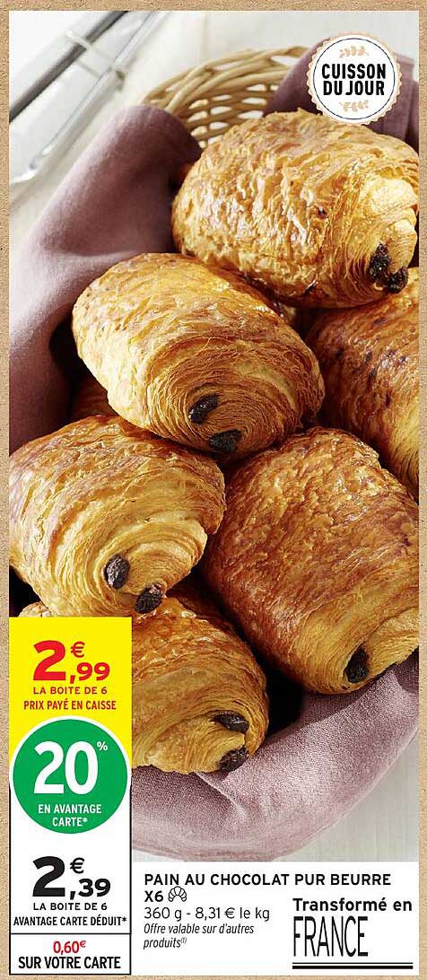 PAIN AU CHOCOLAT PUR BEURRE X6