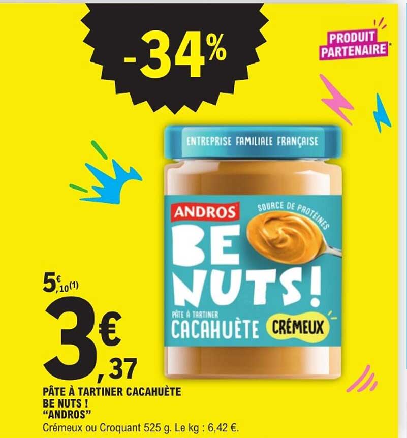 PÂTE À TARTINER CACAHUÈTE BE NUTS “ANDROS”