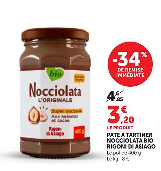 PATE A TARTINER NOCCIOLATA BIO RIGONI DI ASIAGO