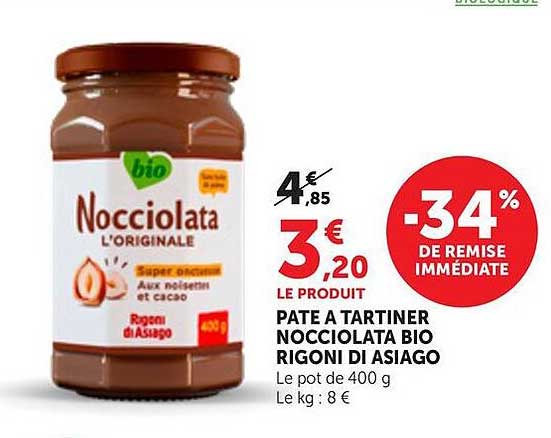 PATE A TARTINER NOCCIOLATA BIO RIGONI DI ASIAGO