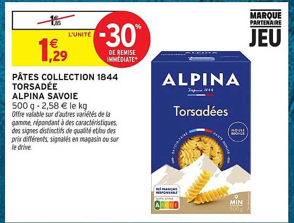 PÂTES COLLECTION 1844 TORSADÉE ALPINA