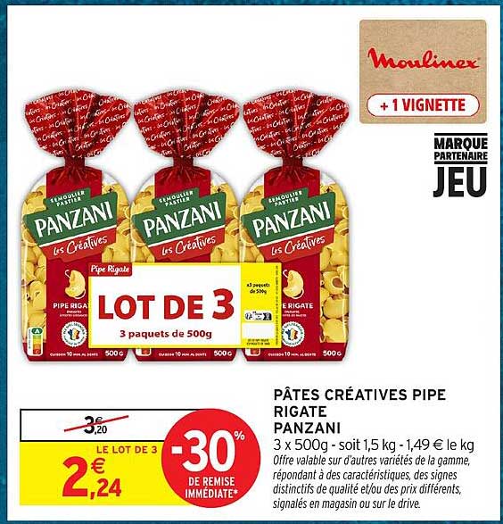 PÂTES CRÉATIVES PIPE RIGATE PANZANI