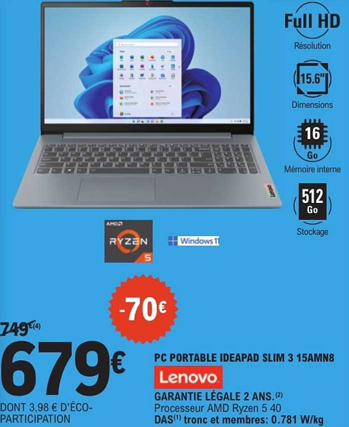 PC PORTABLE IDEAPAD SLIM 3 15AMN8
