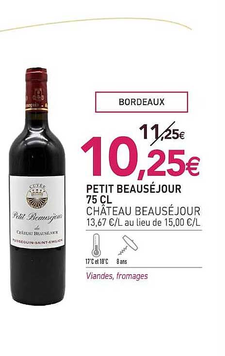 PETIT BEAUSÉJOUR 75 CL CHÂTEAU BEAUSÉJOUR