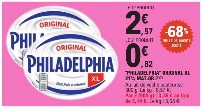 "PHILADELPHIA" ORIGINAL XL 21% MAT.GR. (4X7)