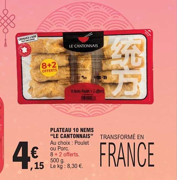 PLATEAU 10 NEMS “LE CANTONNAIS” TRANSFORMÉ EN FRANCE
