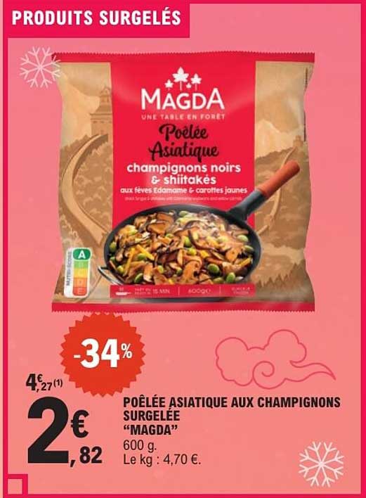 POÊLÉE ASIATIQUE AUX CHAMPIGNONS SURGELÉE “MAGDA” 600 g