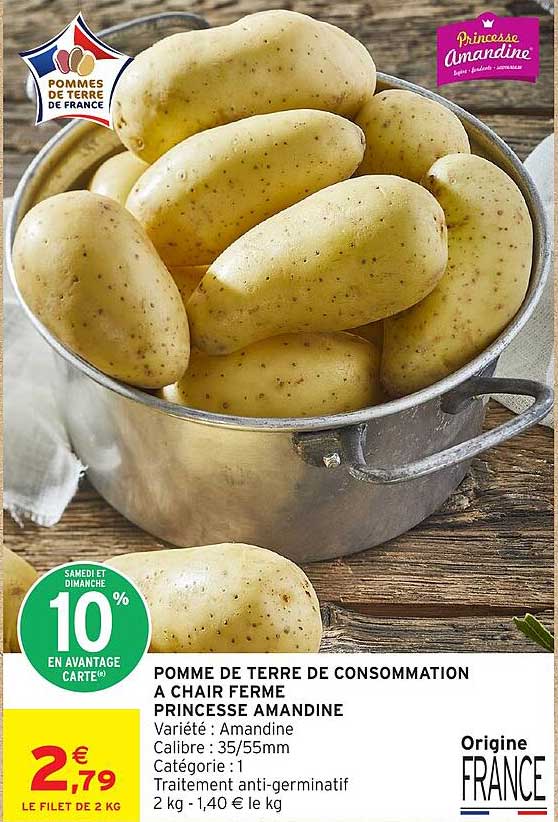 POMME DE TERRE DE CONSOMMATION A CHAIR FERME PRINCESSE AMANDINE