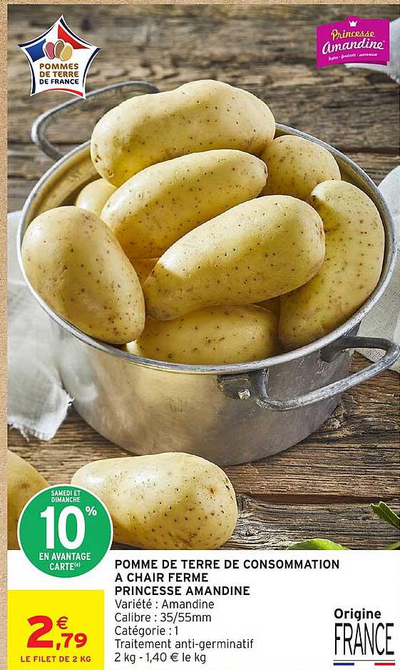POMME DE TERRE DE CONSOMMATION A CHAIR FERME PRINCESSE AMANDINE