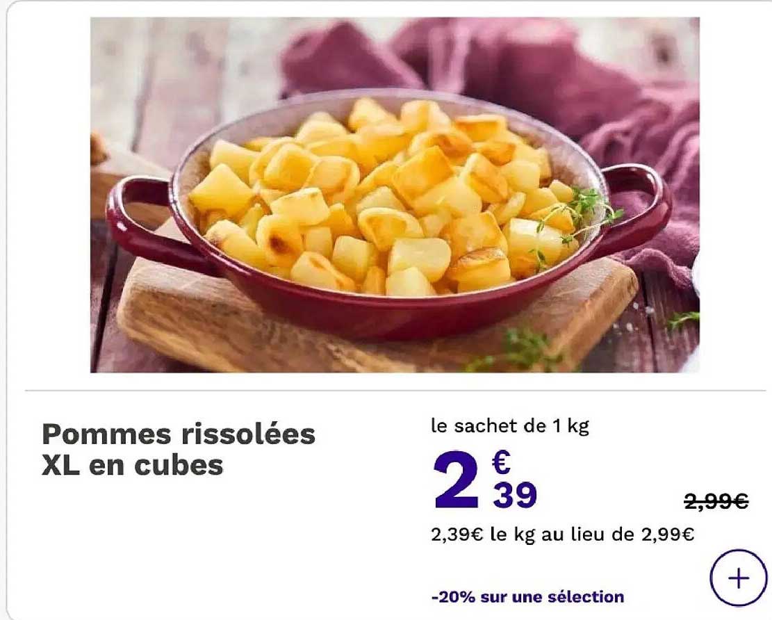 Pommes rissolées XL en cubes