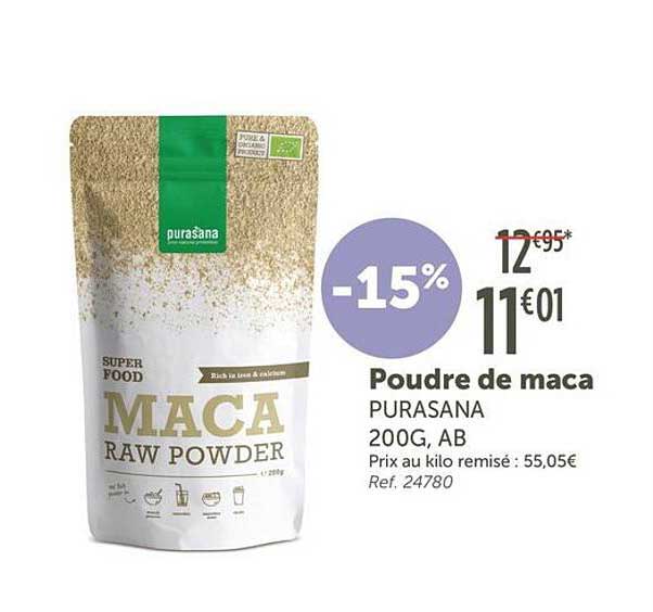 Poudre de maca PURASANA 200G, AB