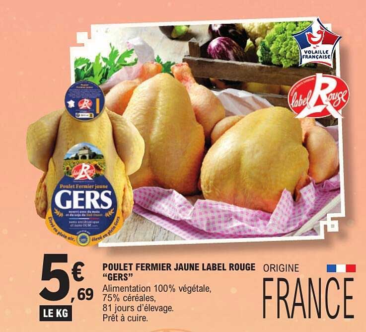 POULET FERMIER JAUNE LABEL ROUGE "GERS"