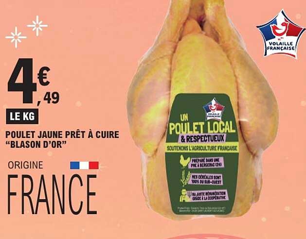 POULET JAUNE PRÊT À CUIRE “BLASON D’OR”