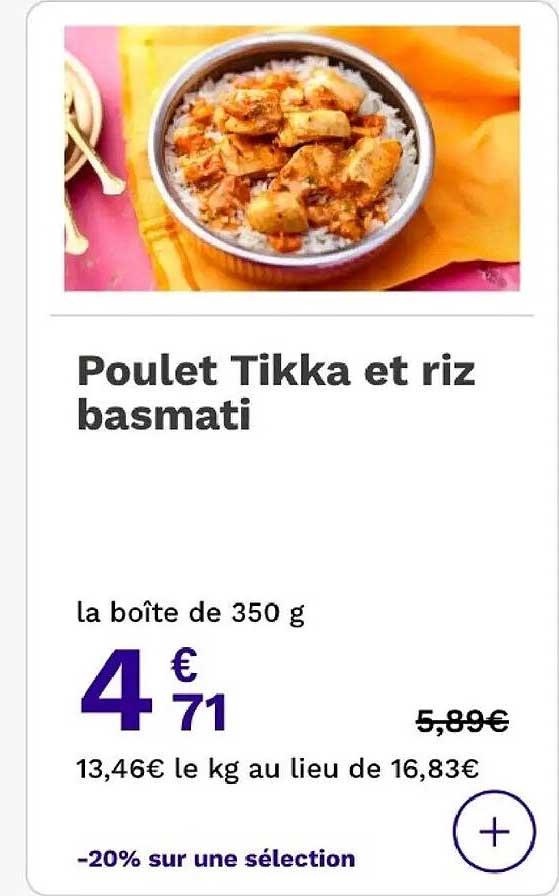 Poulet Tikka et riz basmati