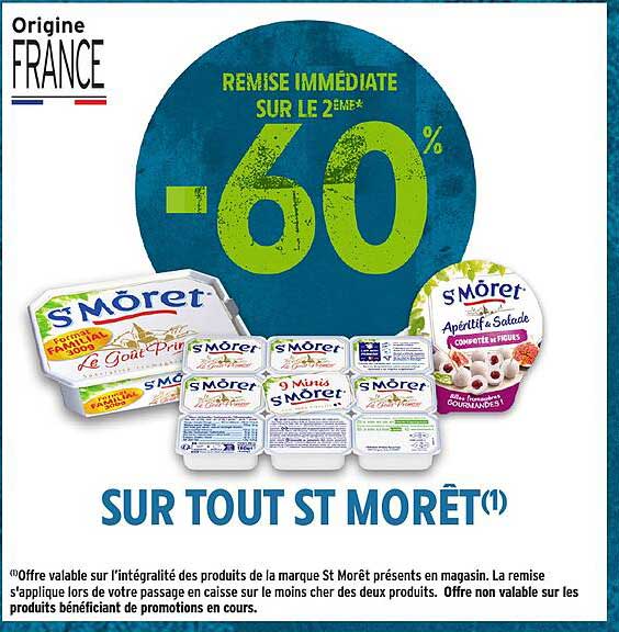 REMISE IMMÉDIATE SUR LE 2ÈME -60% SUR TOUT ST MÔRET(1)