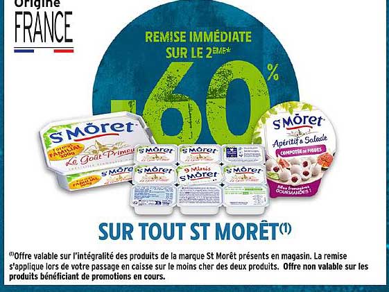 REMISE IMMÉDIATE SUR LE 2ÈME* -60% SUR TOUT ST MÔRET(1)