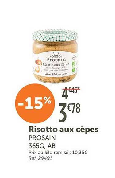 Risotto aux cèpes PROSAIN 365G, AB