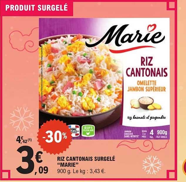 RIZ CANTONAIS SURGELÉ “MARIE”