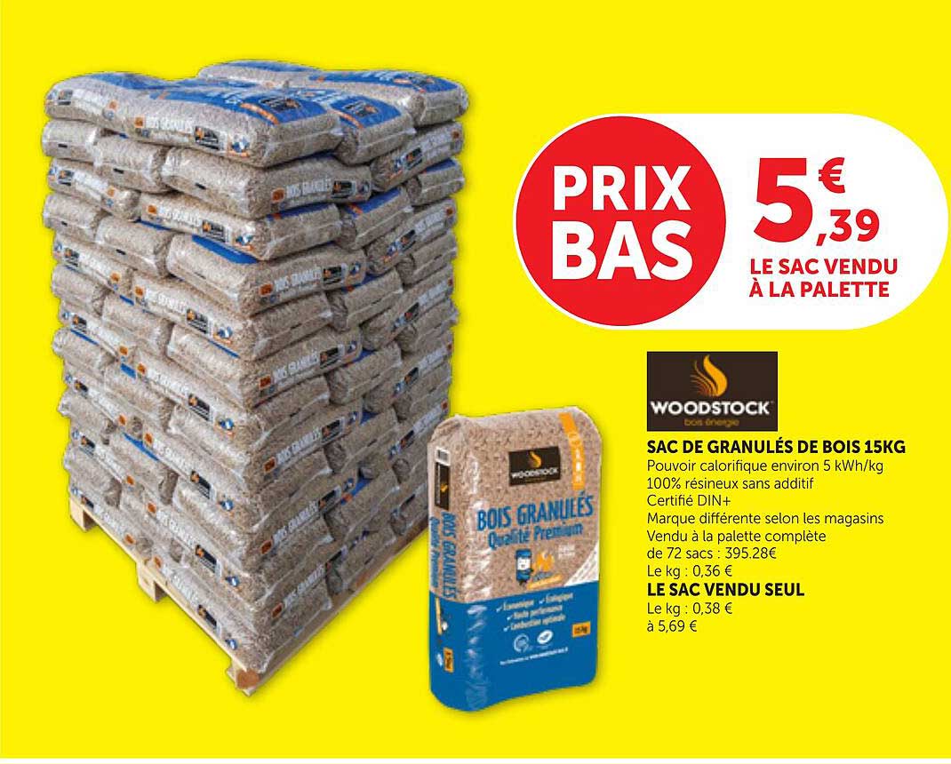 SAC DE GRANULÉS DE BOIS 15KG