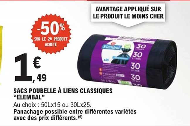 SACS POUBELLE À LIENS CLASSIQUES “ELEMBAL”