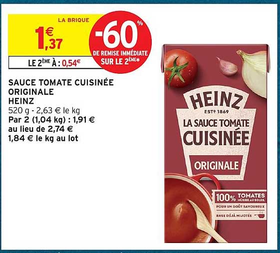 SAUCE TOMATE CUISINÉE ORIGINALE HEINZ