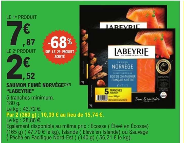 SAUMON FUMÉ NORVÈGE “LABEYRIE”