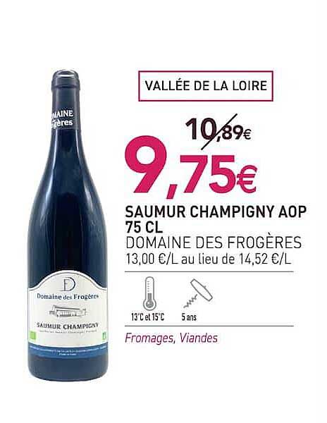 SAUMUR CHAMPIGNY AOP 75 CL DOMAINE DES FROGÈRES