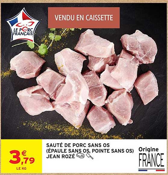 SAUTÉ DE PORC SANS OS (ÉPAULE SANS OS, POINTE SANS OS) JEAN ROZÉ