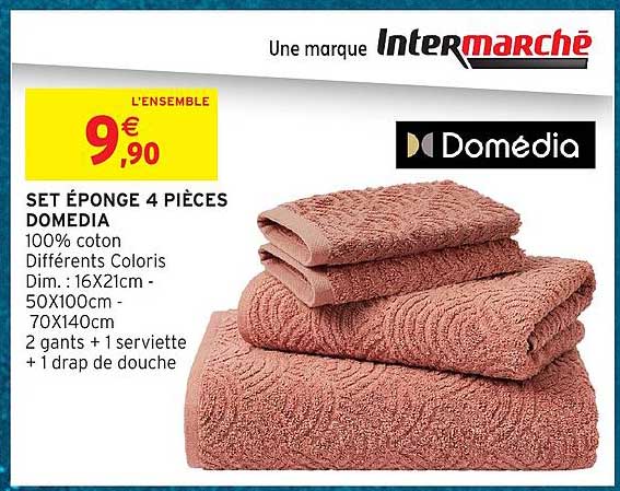 SET ÉPONGE 4 PIÈCES DOMEDIA