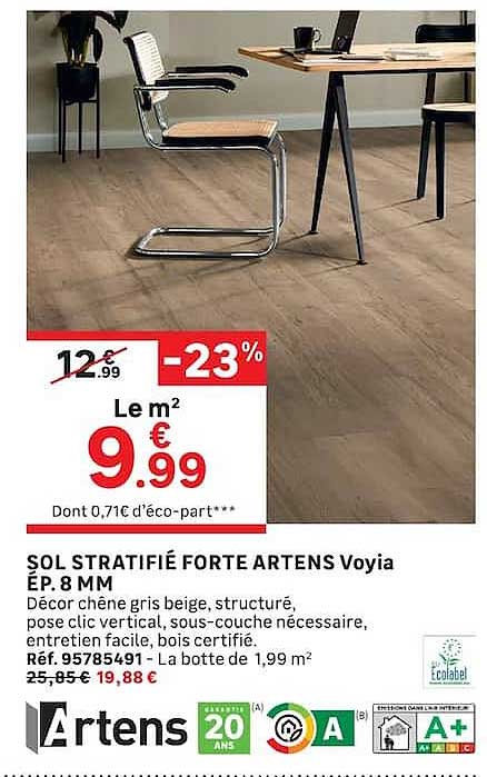 SOL STRATIFIÉ FORTE ARTENS Vovia ÉP. 8 MM
