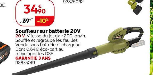 Souffleur sur batterie 20V