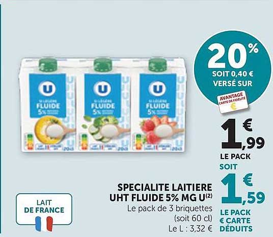 SPÉCIALITÉ LAITIÈRE UHT FLUIDE 5% MG U(2)
