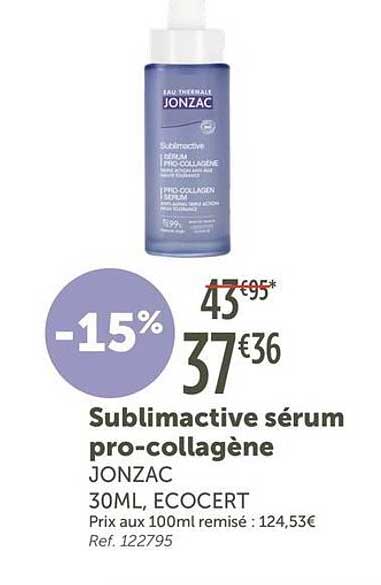 Sublimactive sérum pro-collagène JONZAC 30ML, ECOCERT