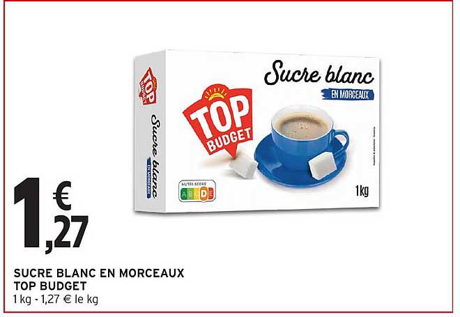 SUCRE BLANC EN MORCEAUX TOP BUDGET