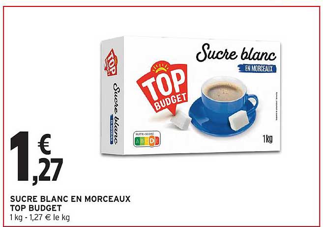 Sucre blanc en morceaux Top Budget