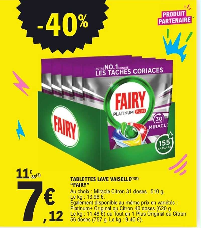 TABLETTES LAVE VAISSELLE "FAIRY"